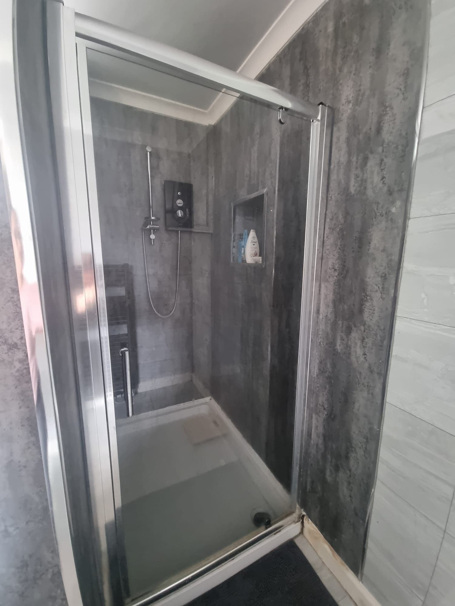 Marble-Tiled Shower Detail