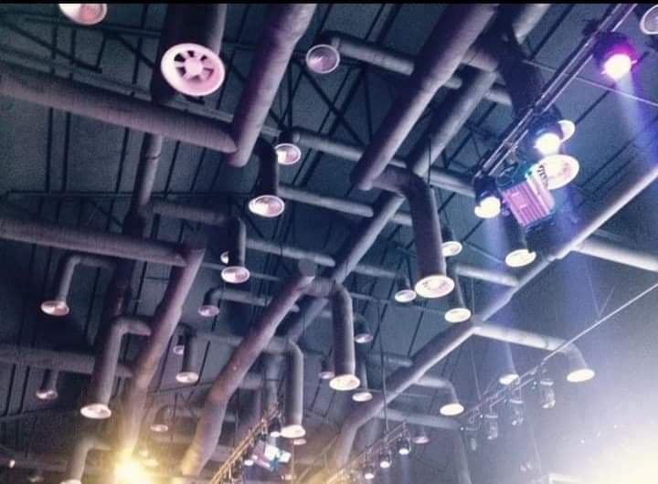 Commercial Ceiling Detail, Coloured Lighting