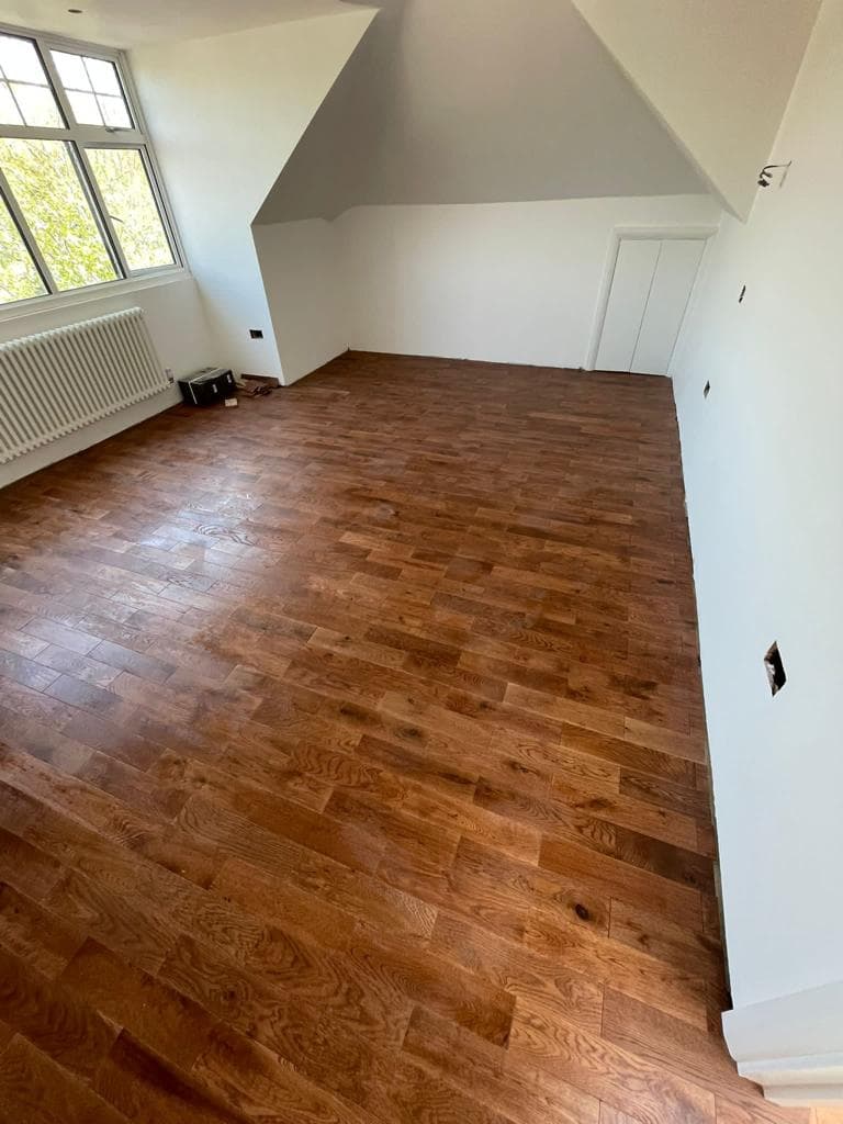 Finished Loft with Oak Parquet Flooring