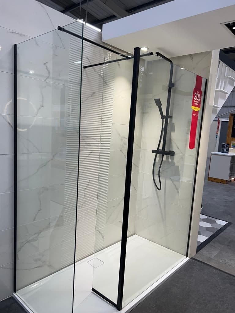 Luxury bathroom with freestanding bath and walk-in shower — project example 3