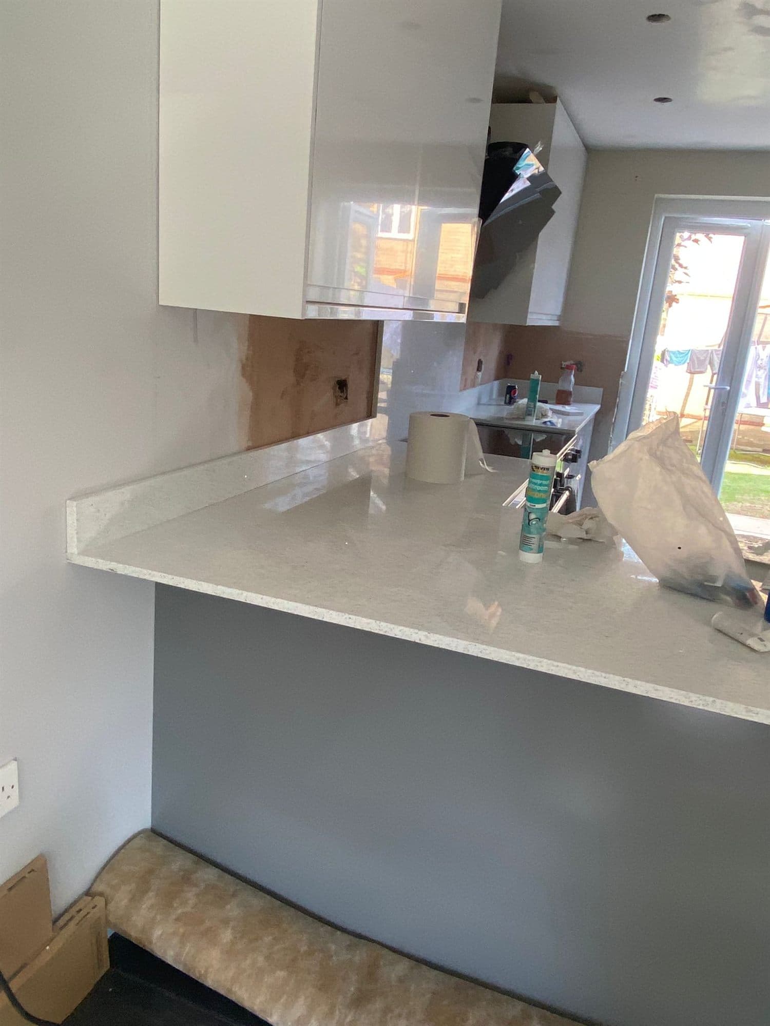 First-fix plumbing pipework installed ahead of a bathroom renovation — project example 1